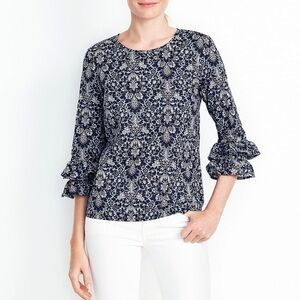 J. Crew Double Ruffle Sleeve Top